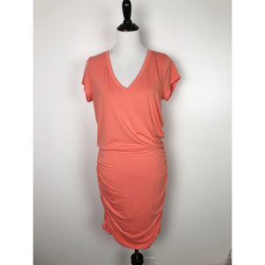 Athleta Rushed Coral Short Sleeve Dress Medium
